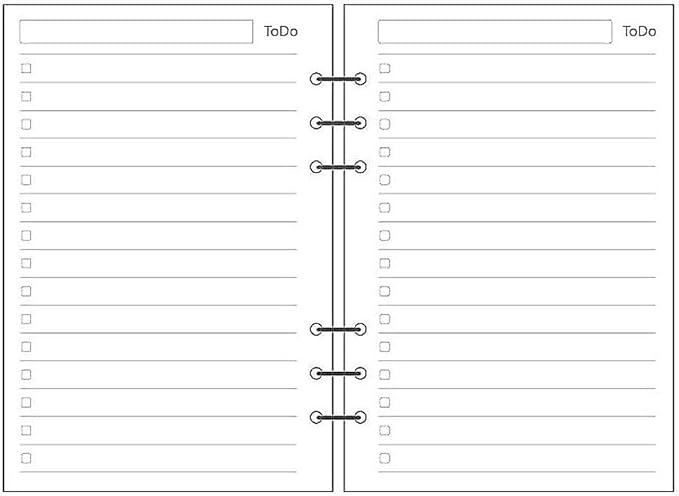 A5 To do List Refills Spiral Notebook Inner Paper, 6 Ring Binder Inserts, Todo List Papers, Planner Binder Inner Pages, Check List Notepad Harphia(A5 5.59 x 8.27'',to do List)