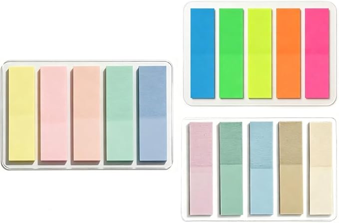 300Pcs 15 Color Sticky Tabs for Annotating Books, Colorful Transparent Page Markers & Flags, Clear Index Note Stickers for Bible, Notebooks & Reading, Small Mini Pop Up Tab Set