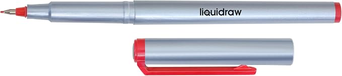 Liquidraw Red Colored Fineliner Pens, Fine 0.5mm Tip, Set of 10