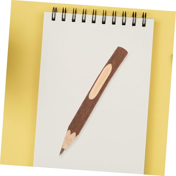 10pcs Portable Wooden Ballpoint Pens 17cm Natural Tree Bark Material Biodegradable Convenient Writing Pens for Home and Office Use