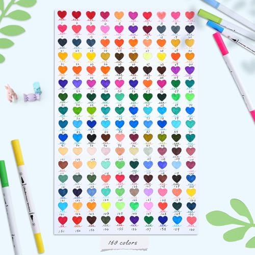 Ohuhu Adult Coloring Book Markers 160 Color Dual Tip Water-Based-Maui-White