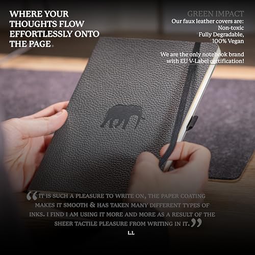 Dingbats* Wildlife Plain Writing Journal Notebook A5 - Vegan Leather Hardcover - Ideal for Work, Travel - Pocket, Elastic Closure, & Bookmark
