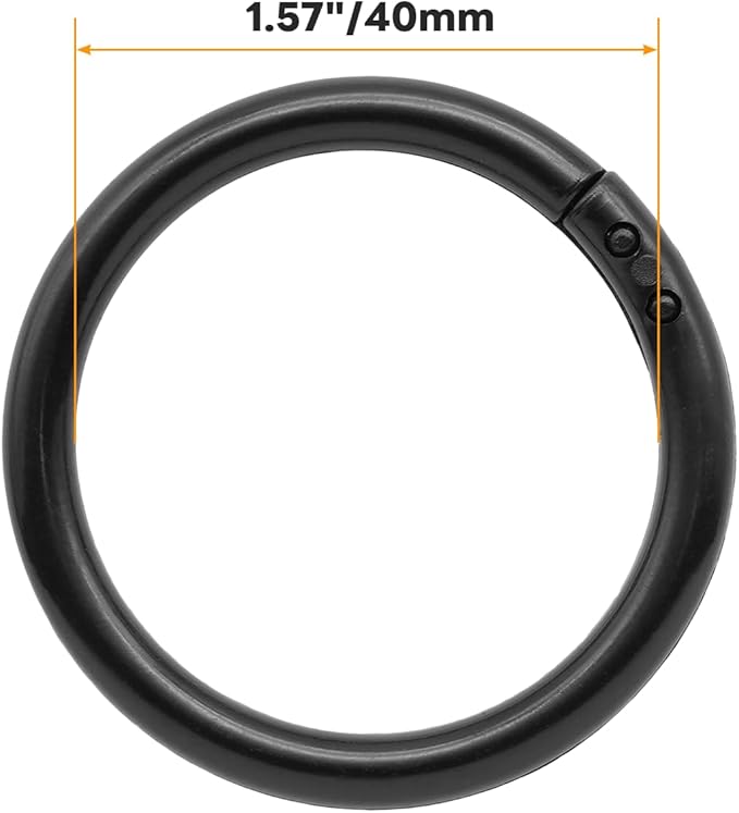 120 Pcs 1-1/2 Inch Plastic Binder Rings, Loose Leaf Binder Book Rings, Black Index Card Rings Binder Clip Rings for Flash Cards, Key Rings, Index Cards, Paper (40mm, Black)