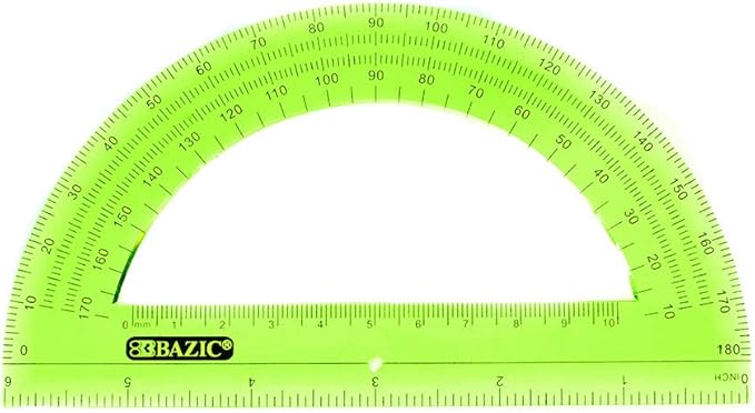 West Coast Paracord 5 Piece School Kit with Zipper Pouch – Colored Compass, Protractor, Ruler, Eraser, Sharpener – Geometry and Math Tool Set (Green)