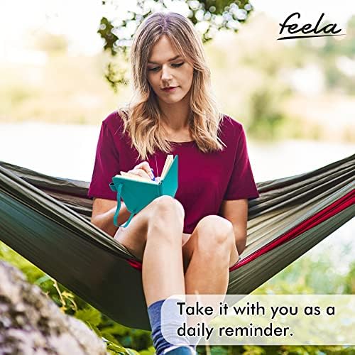 feela 3 Pack Pocket Notebook Journals with 3 Black Pens, A6 Mini Cute Small Journal Notebook Bulk Hardcover College Ruled Notepad with Pen Holder for Office School Supplies, 3.5”x 5.5”, Emerald