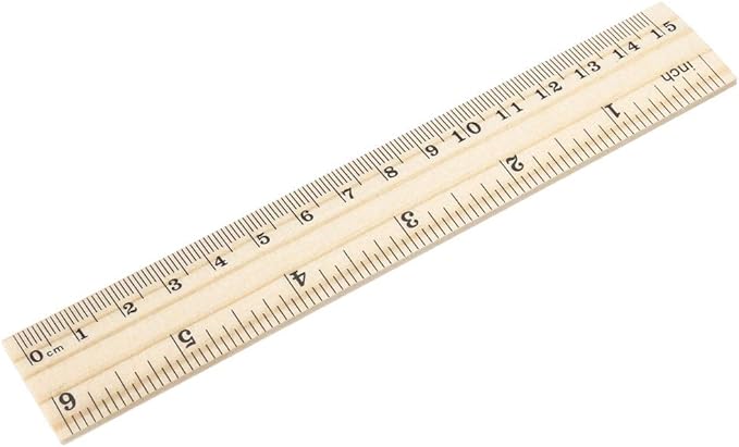 uxcell Wood Ruler 15cm 6 Inch 2 Scale Office Rulers Wooden Measuring Ruler 8pcs
