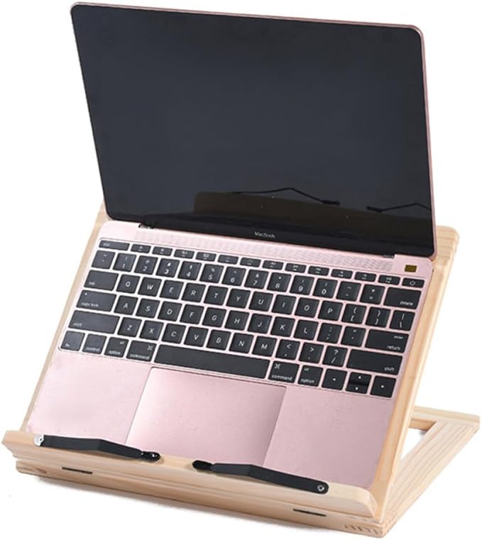 Wooden Reading Holder Book Stand with Iron Clamp Desktop Book Rest Rack Hands-Free Reading Platform for Students and Adults