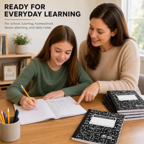 Marble Composition Notebooks, Wide Ruled, 5-Pack_100 Sheets