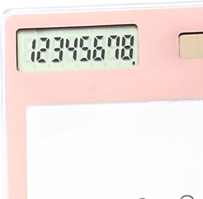Solar Powered Calculator, Touch Screen 8 Digit LCD Display, Transparent Calculator for Office School Home with Lightweight and Compact Designf Business People and Family Use