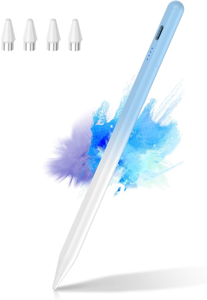 CMARS Stylus Pen for Touchscreen, Universal Tablet Pen for iPad/iPhone/Samsung/Huawei/Xiaomi/Android and More Devices, Stylists Pens Rechargeable Digital Pencil with Magnetic Function - Gradient Blue