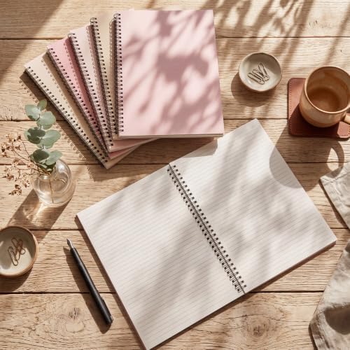 Fuutreo 6 Pack Spiral Notebook 10.5x7.45 Notebook,Soft Color,Pastel