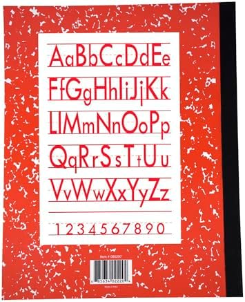 School Smart Skip-A-Line Ruled Composition Book, Grade 3, Red, 48 Pages - 085297