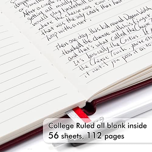 feela 3 Pack Pocket Notebook Journals with 3 Black Pens, A6 Mini Cute Small Journal Notebook Bulk Hardcover College Ruled Notepad with Pen Holder for Office School Supplies, 3.5”x 5.5”, Wine