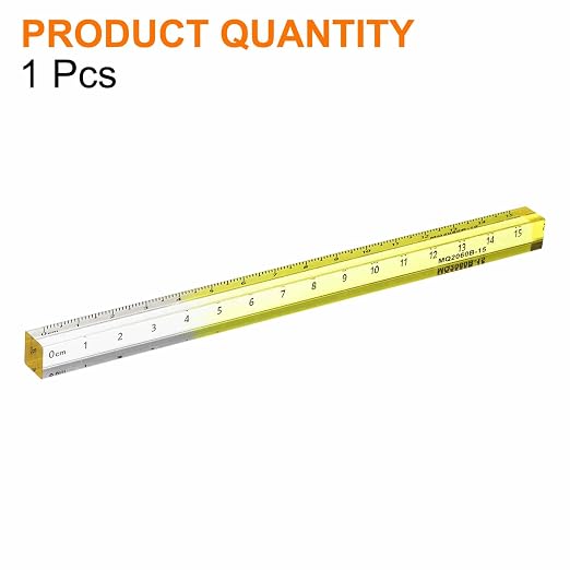 HARFINGTON Acrylic Clear Straight Rulers 15cm Metric Transparent Gradient Three-Dimensional Plastic Ruler Square Cube Measuring Tool for Classroom Office, Yellow