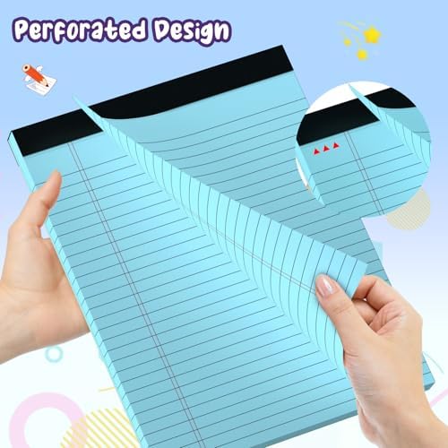 5 pcs Legal Pads 8.5 x 11 Note Pads, Colored Legal Notepads 8.5 x 11