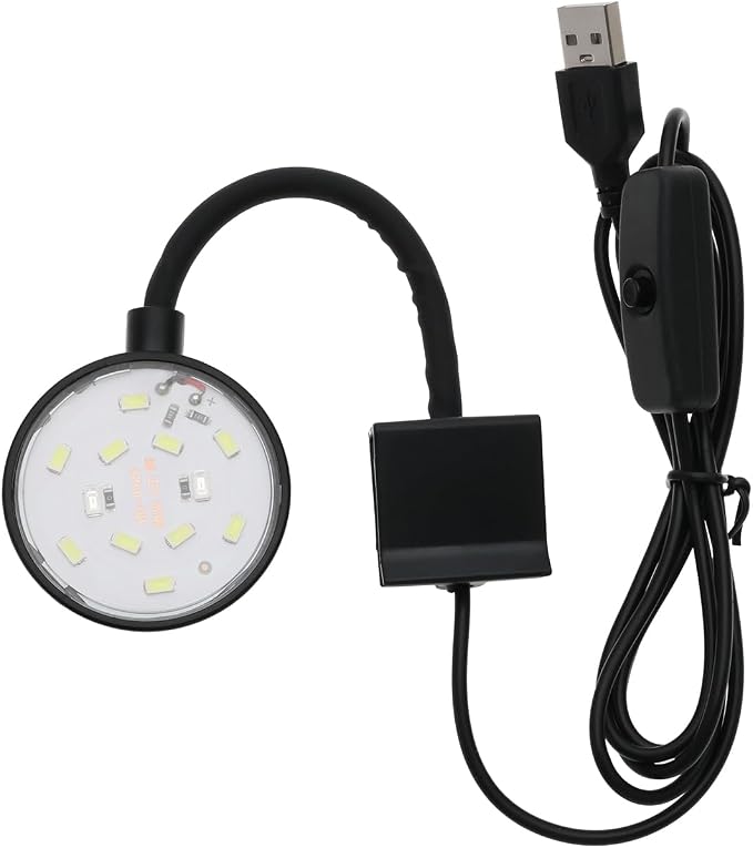 5W Mini Aquarium USB Led Light with Power Switch for Small Fish Shrimp Tank Freshwater Planted Live Plant Grow Fish Tank Clip Light Black