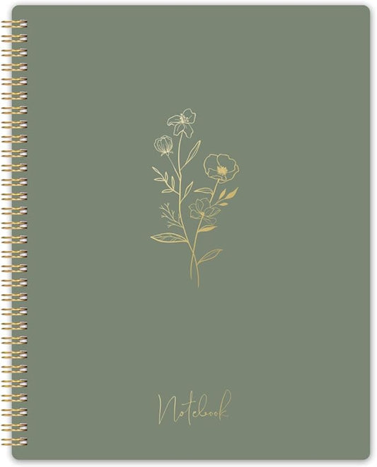 Spiral Notebook - College Ruled Notebook, Notebook Journal, 8.5'' x 10.5'', 55 Sheets/110 Pages, Journal for Women, Journal with Spiral Bound, Inner Pocket, Notebook for Office/School/Home - Green