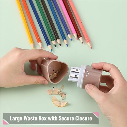 Mr. Pen- Pencil Sharpeners Manual, 3 Pack, 3 Holes, Colorful