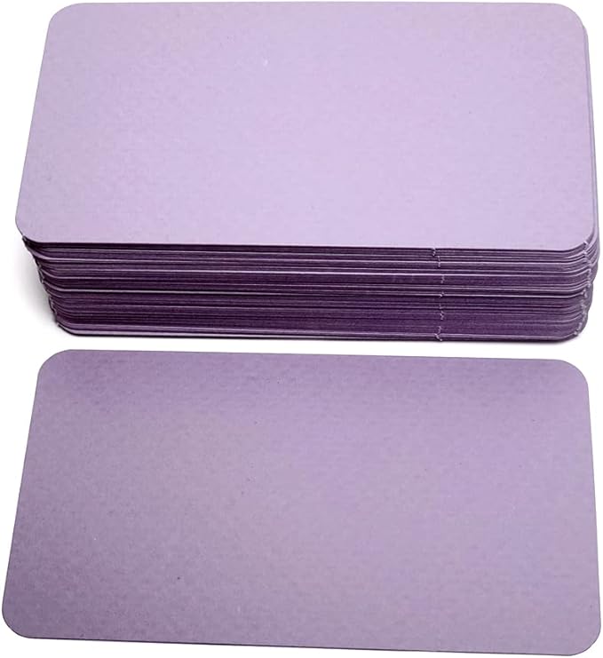 PPAPPAPPIYO 3.5x2 rounded corner index cards180gsm Thick Cardstock, Blank Colored Flash Cards for Study, Notes, Business Cards & Labels, Small Notecards 100 Pack (Lavender)