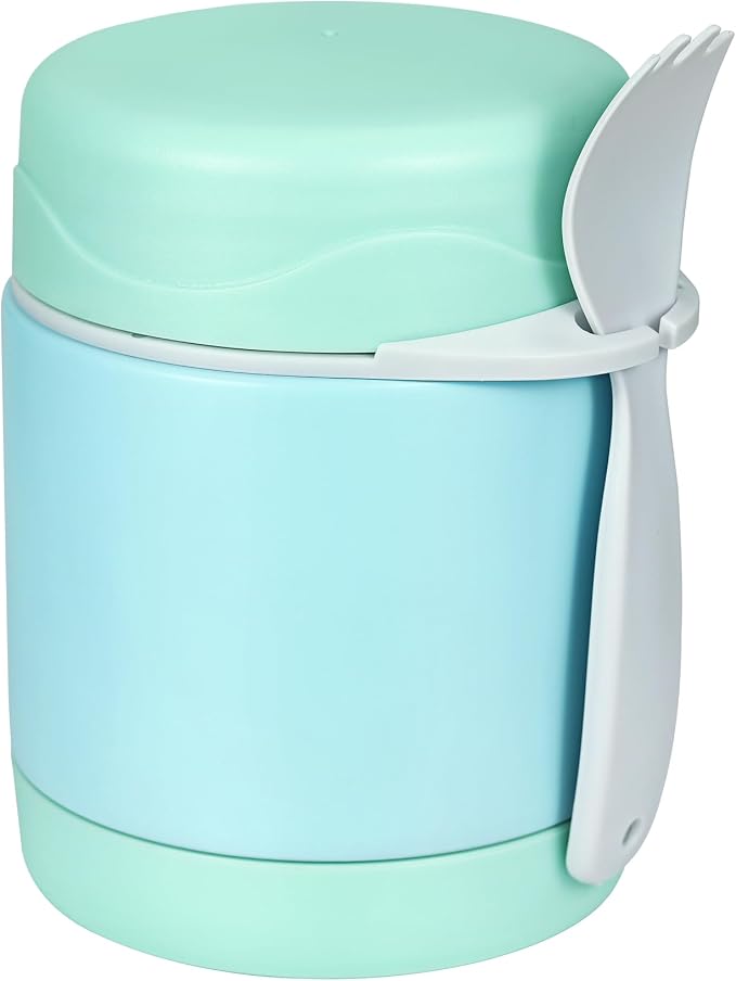 Pawtong10oz Soup Thermo for Hot Food Kids Insulated Food Jar,Thermo Hot Food Lunch Container, Width Mouth Stainless Steel Lunch Box for Kids with Spoon (Mint)