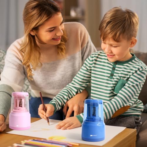 Electric Pencil Sharpener, Heavy-Duty Helical Blade, USB/Battery Operated for No.2 & Colored Pencils in School/Office/Home