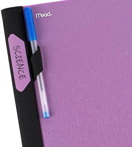 Five Star Advance Spiral Notebook + Study App, 5 Subject, College Ruled Paper, 8-1/2" x 11", 200 Sheets, Spiral Guard, Movable Tabbed Dividers, Amethyst Purple (820013G) (Pack of 6)