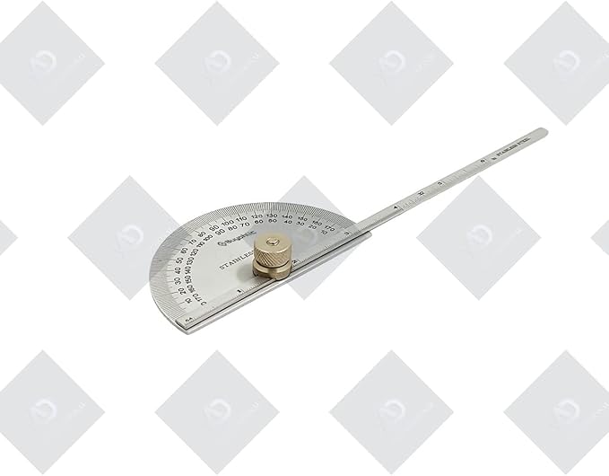 Stainless Steel Protractor 0-180 degrees Machine Tools (Degree Protractor cum Depth)