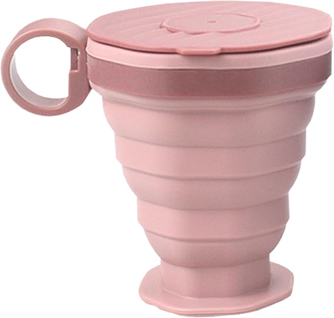 Lightweight Folding Cup, Outdoor Coffee Mug, Reusable Travel Cup with Leak-Proof Lid, Durable Silicone Construction, Compact Portable Accessory with Foldable Design, Outdoor Tool for Camping