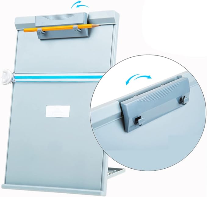 Portable Document Holder Light Grey Desktop Book Stand for Students Home Office Kitchen Library Compact Reading Rack for Books Textbooks and Files