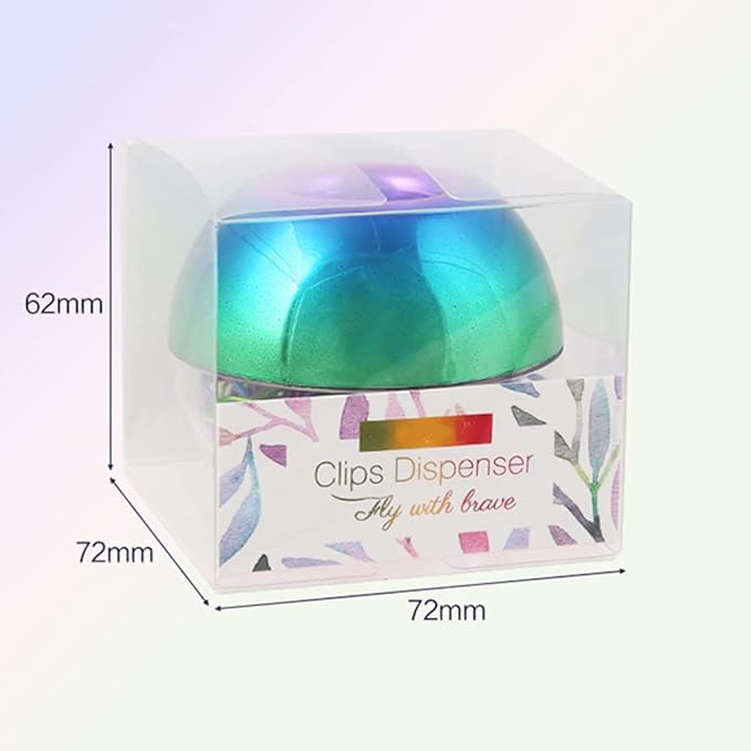NatSumeBasics Paper Clip Holder Rainbow Magnetic Paper Clips Dispenser with 100 Colorful Paperclips for Desk Office School Home Organizers Accessories (Rainbow)