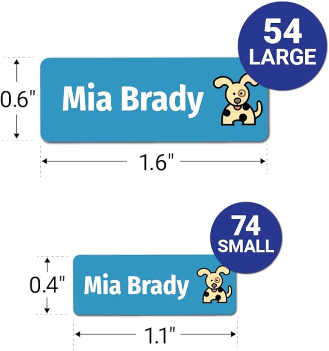 Kids Personalized Name Labels for School, Camp, Daycare (128 Labels) Custom Peel and Stick Waterproof Name Tags Stickers for Water Bottles, Lunch Boxes, Clothing, School Supplies (Adventure Crew)