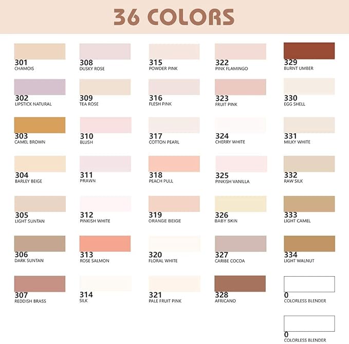 Arrtx 36 Colors Skin Tone Markers, ALP Dual Tips Alcohol Marker Pen Perfect for Coloring, Portrait Design, Comic, Anime, Illustration, Card Marking Christmas Gifts