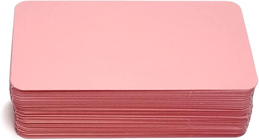 PPAPPAPPIYO 3.5x2 rounded corner index cards180gsm Thick Cardstock, Blank Colored Flash Cards for Study, Notes, Business Cards & Labels, Small Notecards 100 Pack (pink)