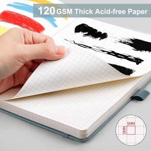 AHGXG Graph Paper Notebook, 120 GSM Paper, 160 Pages, A5 (5.7'' X 8.3'')