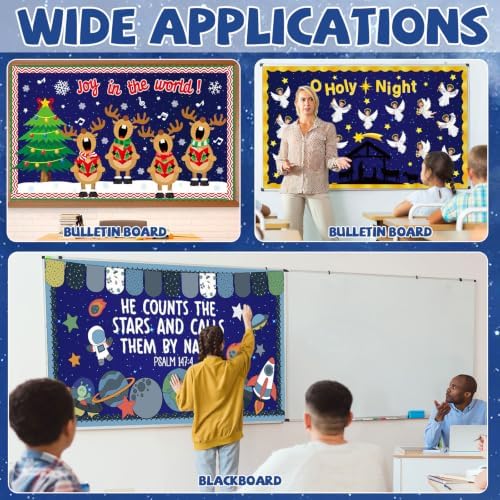 Blue Outer Space Bulletin Board Roll Non-Woven Fabric Poster 15.7" x65.6ft