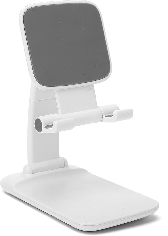 ciciglow Adjustable Desktop Mobile Phone Tablet Stand Holder for Webcast Online Meeting (Plastic White)