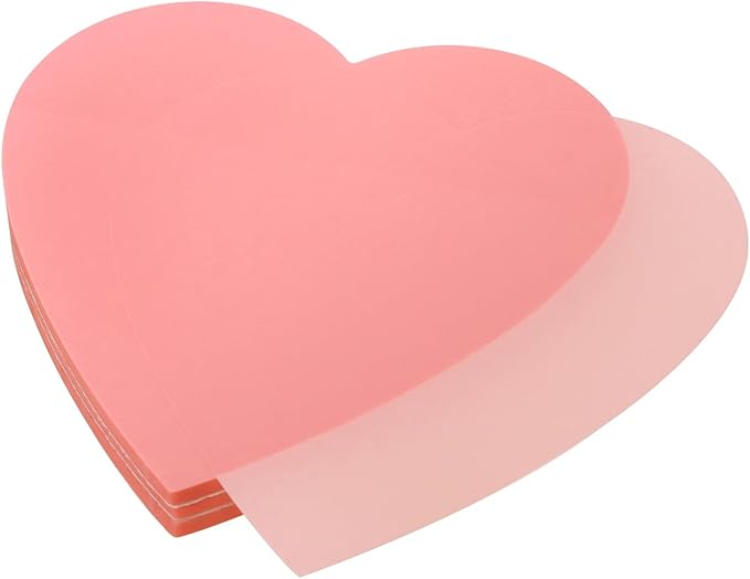 ONLYKXY 3 Pack Heart Shaped Transparent Sticky Notes 2.8X2.8in Waterproof Self-Stick Book Tabs 150 Sheets PET Markers Sticky Notes Pad (Dark Pink)