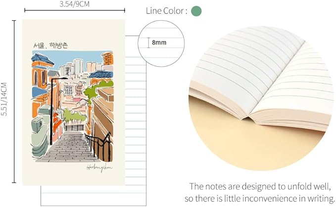 Monolike Seoul Paperback Line Notebook - 02. Haebangchon_Design note, Mini note, Simple note, Notebook, 192 Pages, 4.13x6.69