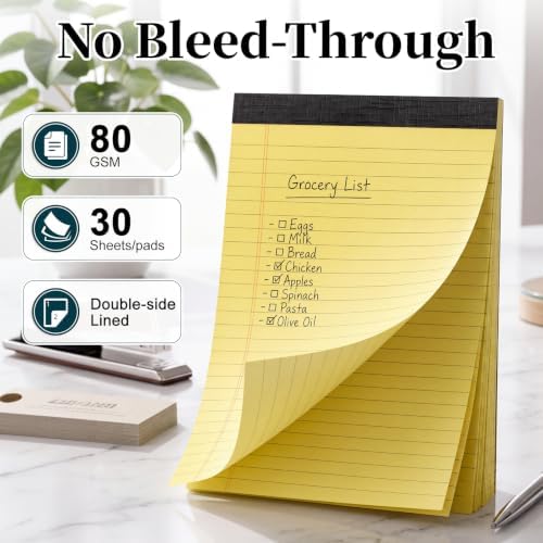 24PCS Note Pads 5x8 Small Legal Pads 720 Sheets, Perforated Small Notebook Notepad 5 x 8 ,College Ruled Lined Paper Pads 80GSM, Mini Writing Pads Memo for Work School &Office Supplies 24pcs Multicolor