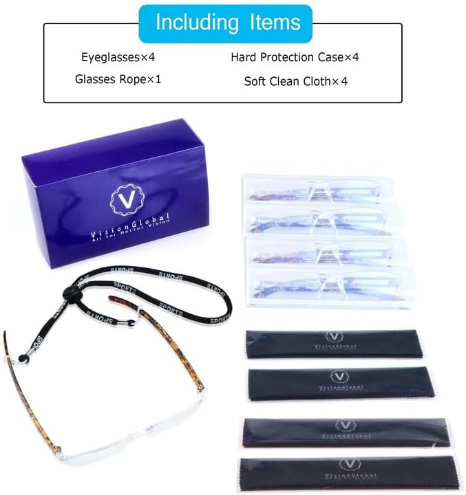 LifeArt 2/4 Pairs Reading Glasses, Blue Light Blocking Glasses, Computer Glasses for Men and Women, Rectangle Eyewear Frame