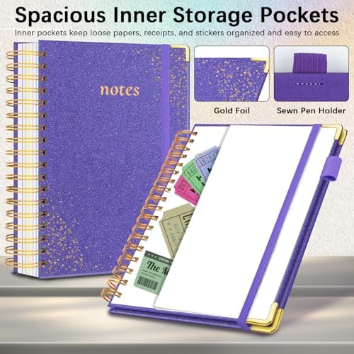 Hardcover Spiral Notebook with Tabs & Dividers, 8"x10" 5 Subject