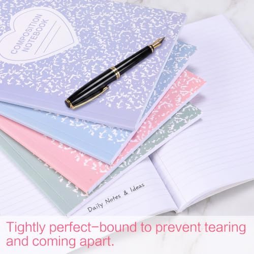 Tenceur 4 Pcs Composition Notebooks College Ruled Multicolor Marble