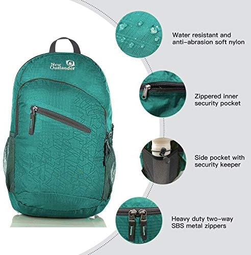 Outlander 20L/33L- Most Durable Packable Lightweight Travel Hiking Backpack Daypack (Dark Teal, 20L)