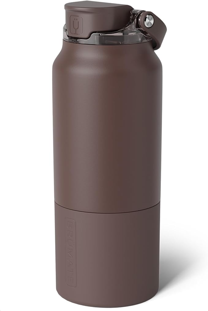 BrüMate Rise 35oz Water Bottle With 100% Leakproof Covered Silicone Straw | Insulated Stainless Steel Water Bottle With Removable Straw | Fast Flow | Soft Sip Silicone Spout | BPA-Free (Java)