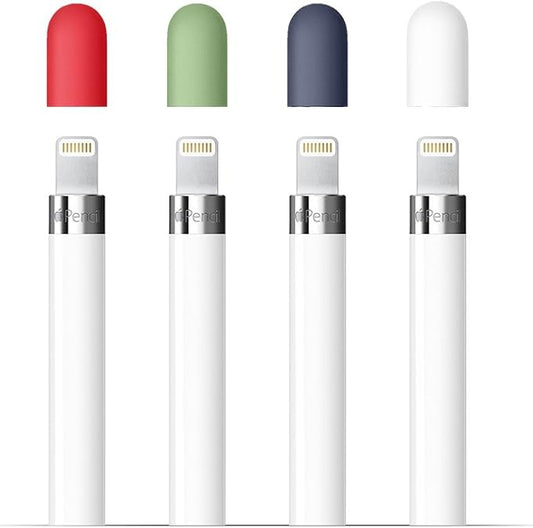 Compatible with Apple Pencil Cap, 4 Colors Combo - Midnight Blue/White/Mint/Red