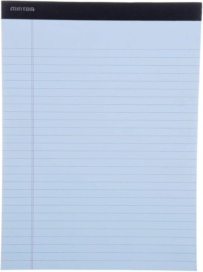 Mintra Office Colorful Legal Pads - Includes 2 Blue, 2 Pink, and, 2 Green Writing Pads, Micro Perforated Lined Sheets, Ideal for Professional & Personal Use, 8.5"x11" Wide Ruled, 6 pack Basic Pastel