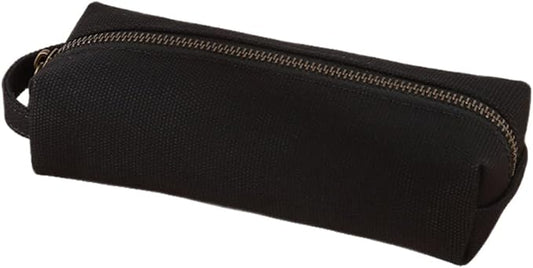 Pencil Case Soft Cotton Canvas Pencil Pouch Bag for Easy Carry Stylish and Durable for Pens and Pencils (Black)
