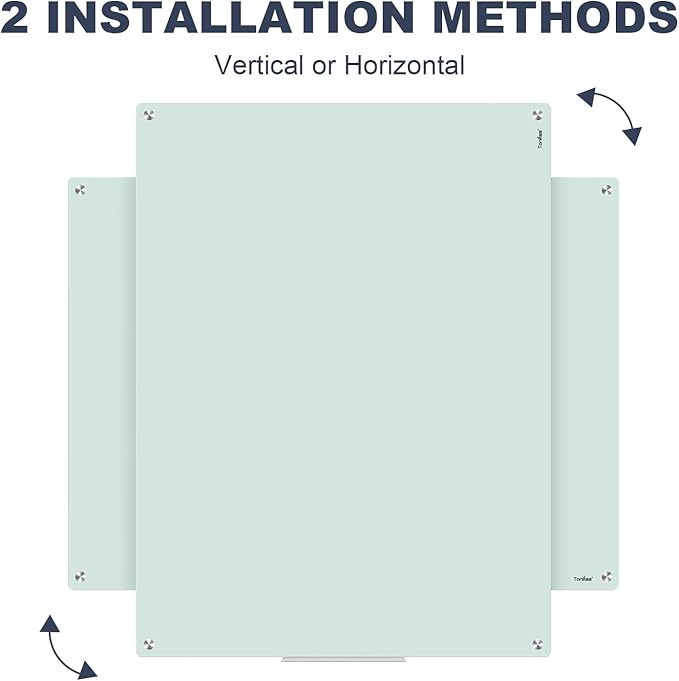 Magnetic Glass Whiteboard, TANKEE 48 x 36 Inches Glass Dry Erase Board Large White Board for Wall, Frameless Whiteboard for Office School Home Classroom