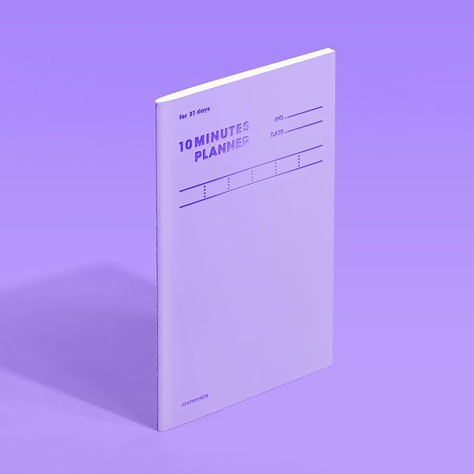 motemote 10-Minute Planner 31 DAYS – Undated Daily Planner with Time Blocking, Goal Setting & Reflection – Boost Productivity & Build Better Habits in Just 10 Minutes a Day, Lightweight & Portable, Study Plan, Color Chip Edition (Violet)