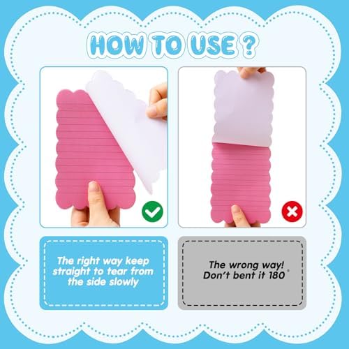 Eaasty 8 Pack Scalloped Sticky Notes Lined 4" X 6" Rainbow Memo Pads